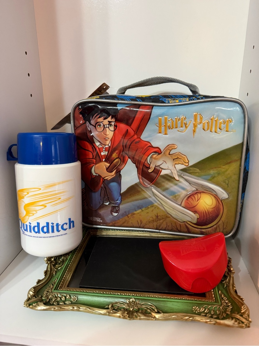 Harry Potter Lunchbox and Quidditch Thermos Set from 2001